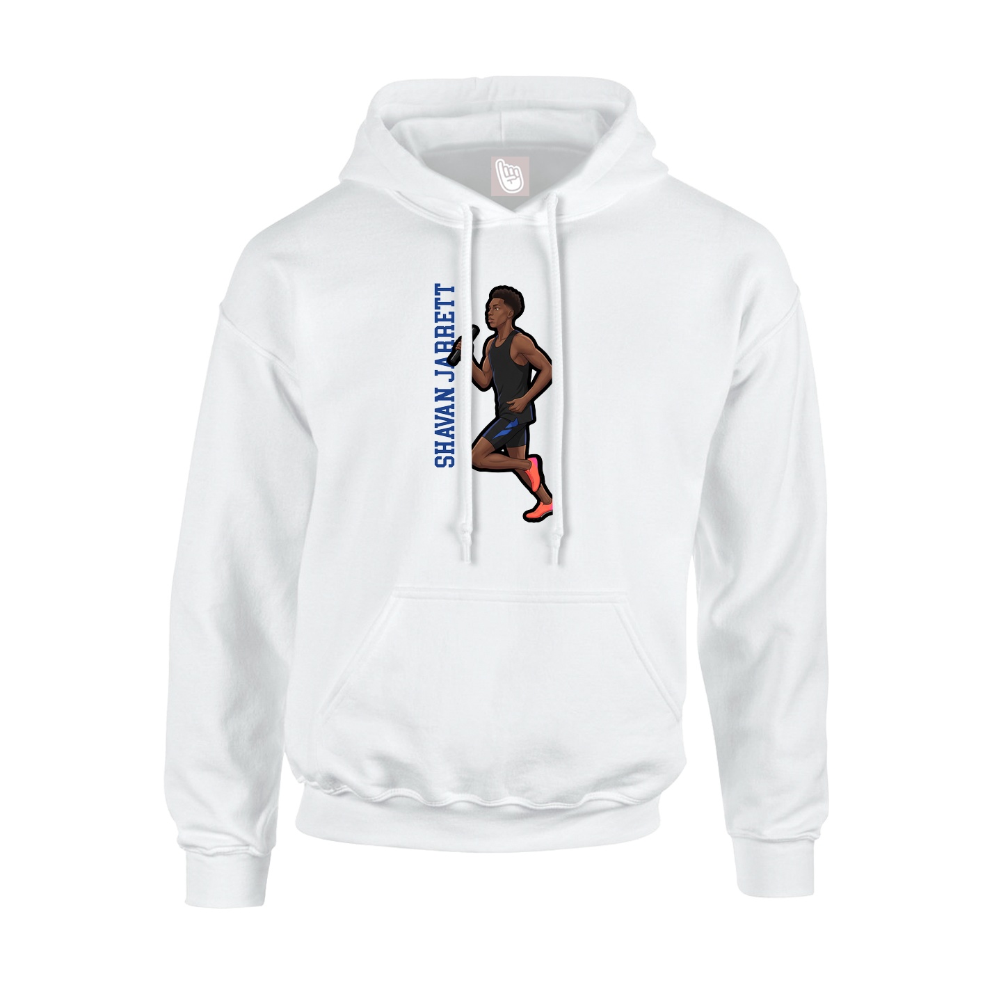 Youth Hoodie — Name Vertical in White