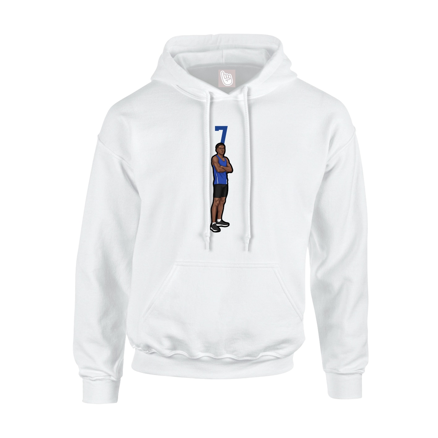 Youth Hoodie — Number Top in White