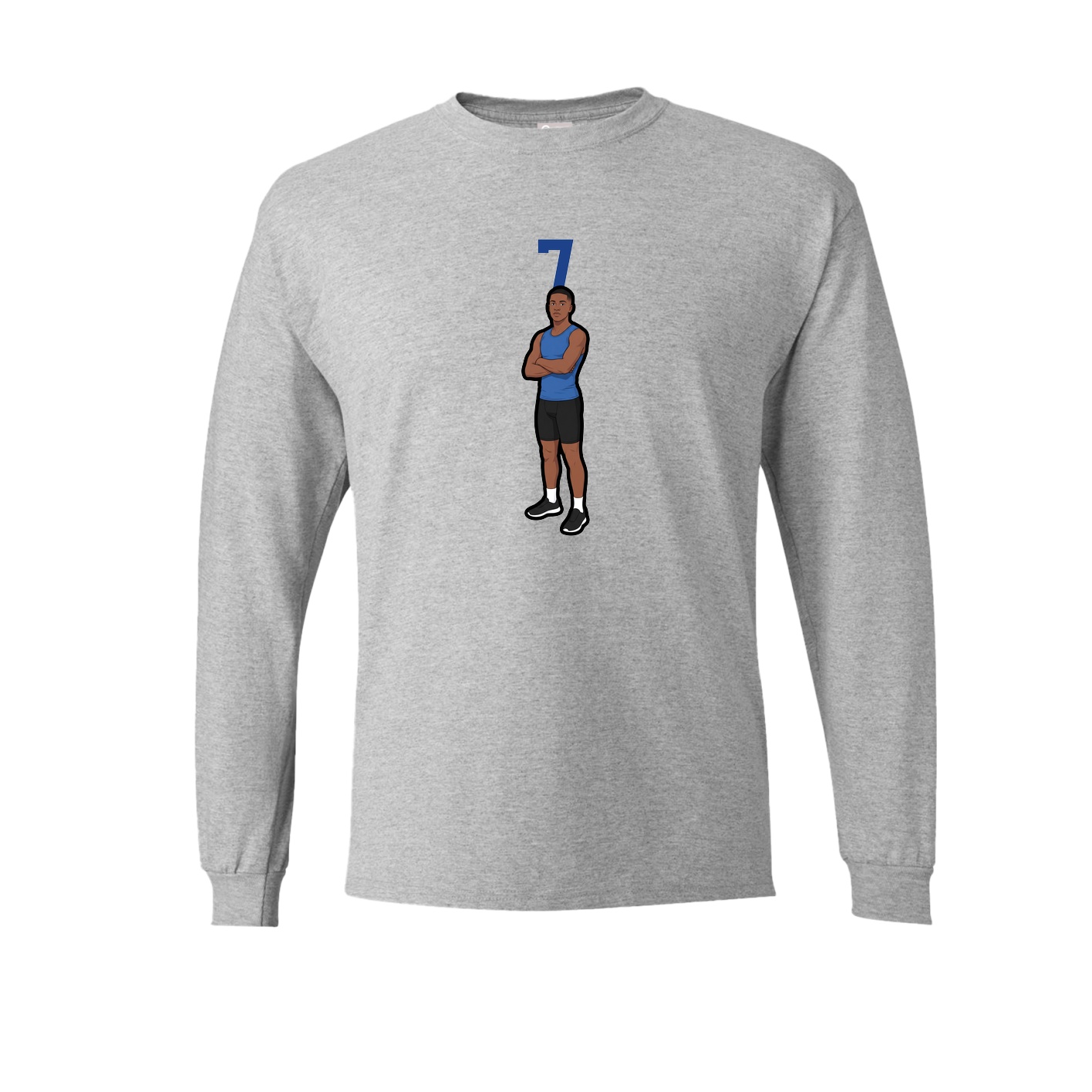 Long Sleeve Tee — Number Top in Grey