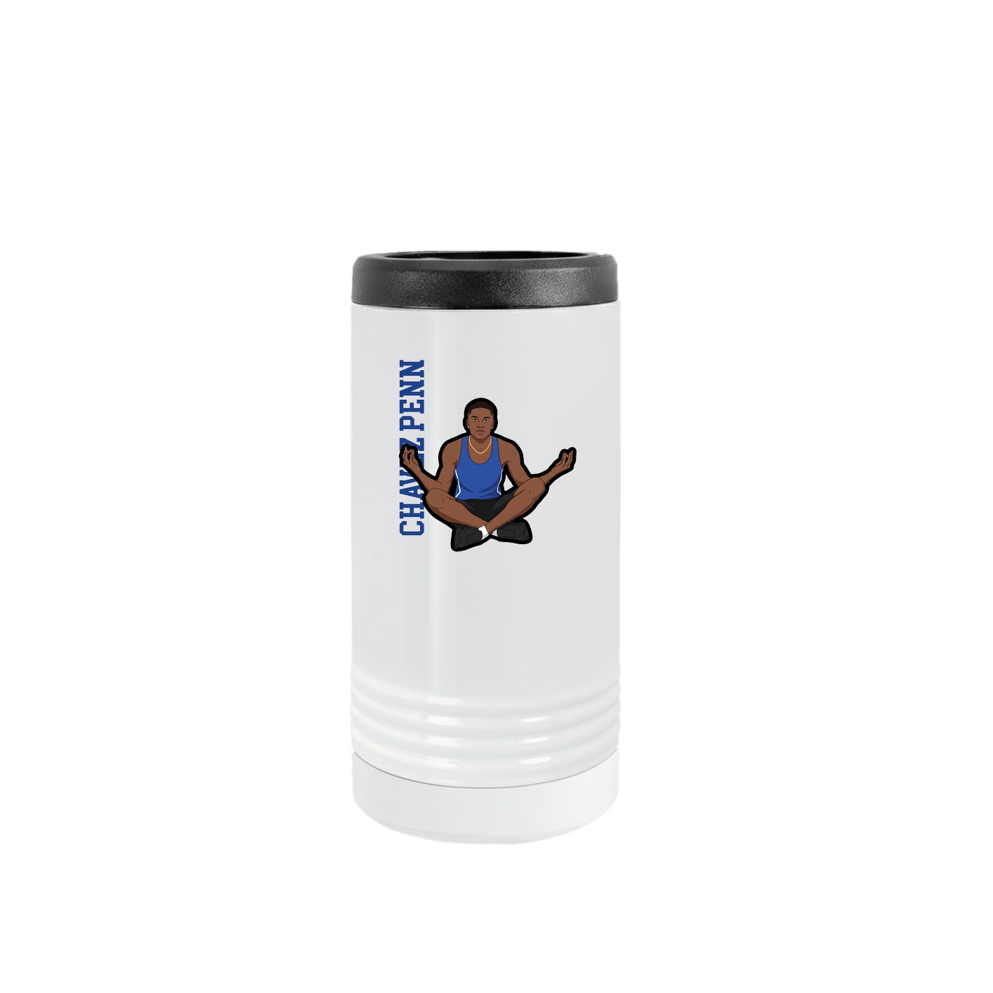 Slim Beverage Holder — Name Vertical in White