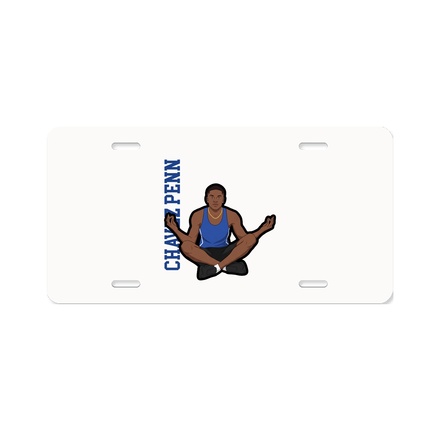 License Plate — Name Vertical in Classic