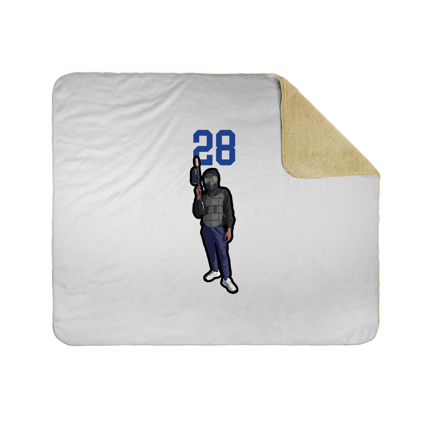 Throw Blanket — Number Top in White