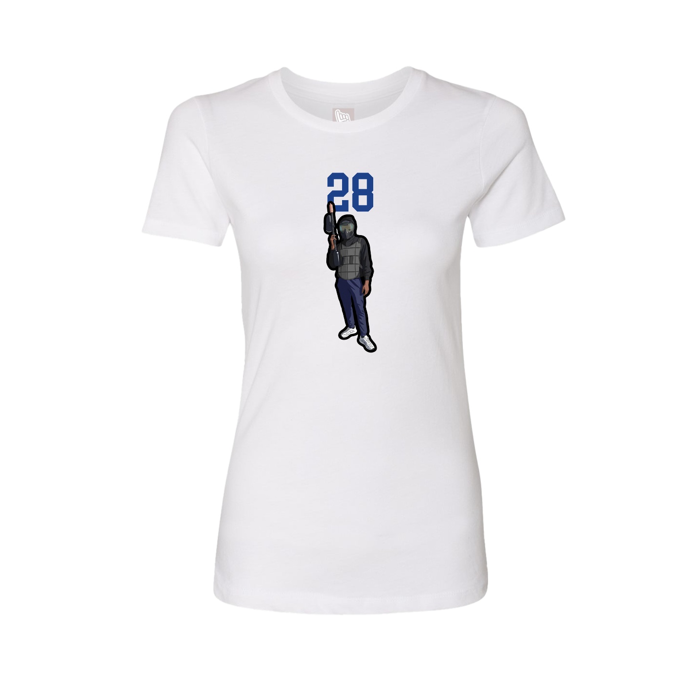 Fitted Women's Tee — Number Top in White