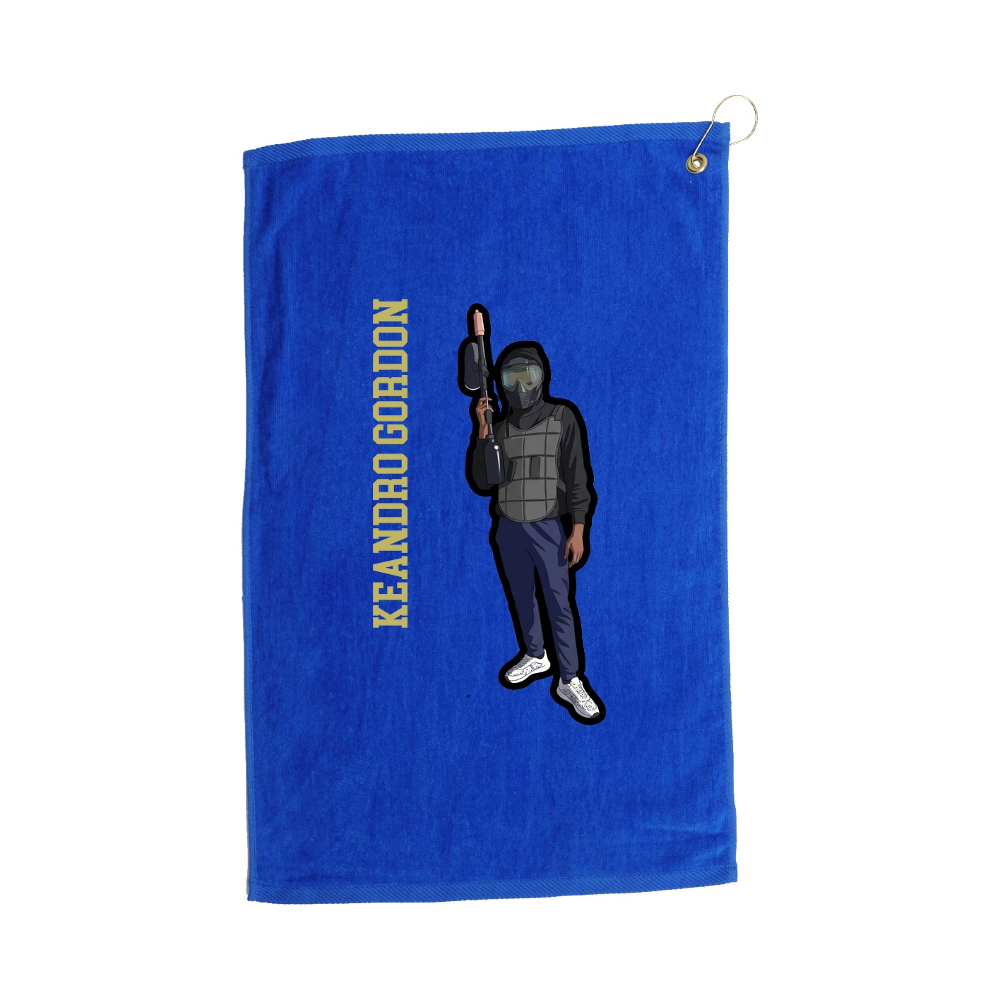 Golf Towel — Name Vertical in Royal