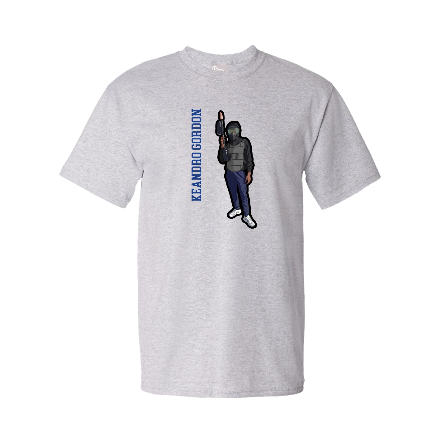 Youth Tee — Name Vertical in Grey
