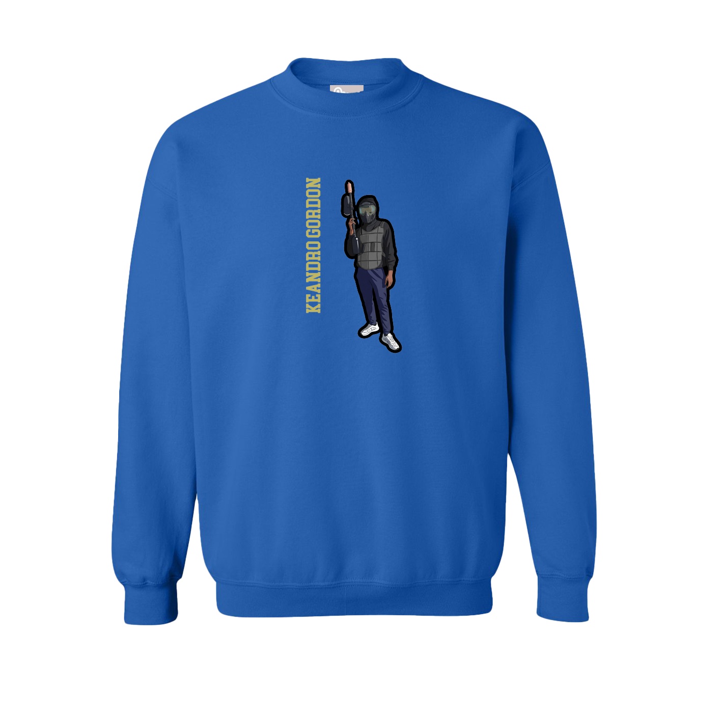 Fleece Crew — Name Vertical in Royal