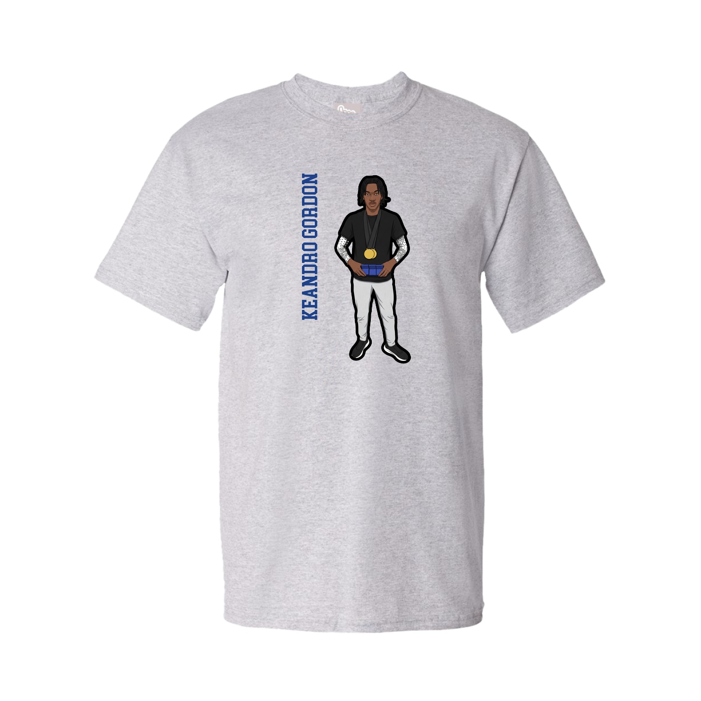 Tee — Name Vertical in Grey
