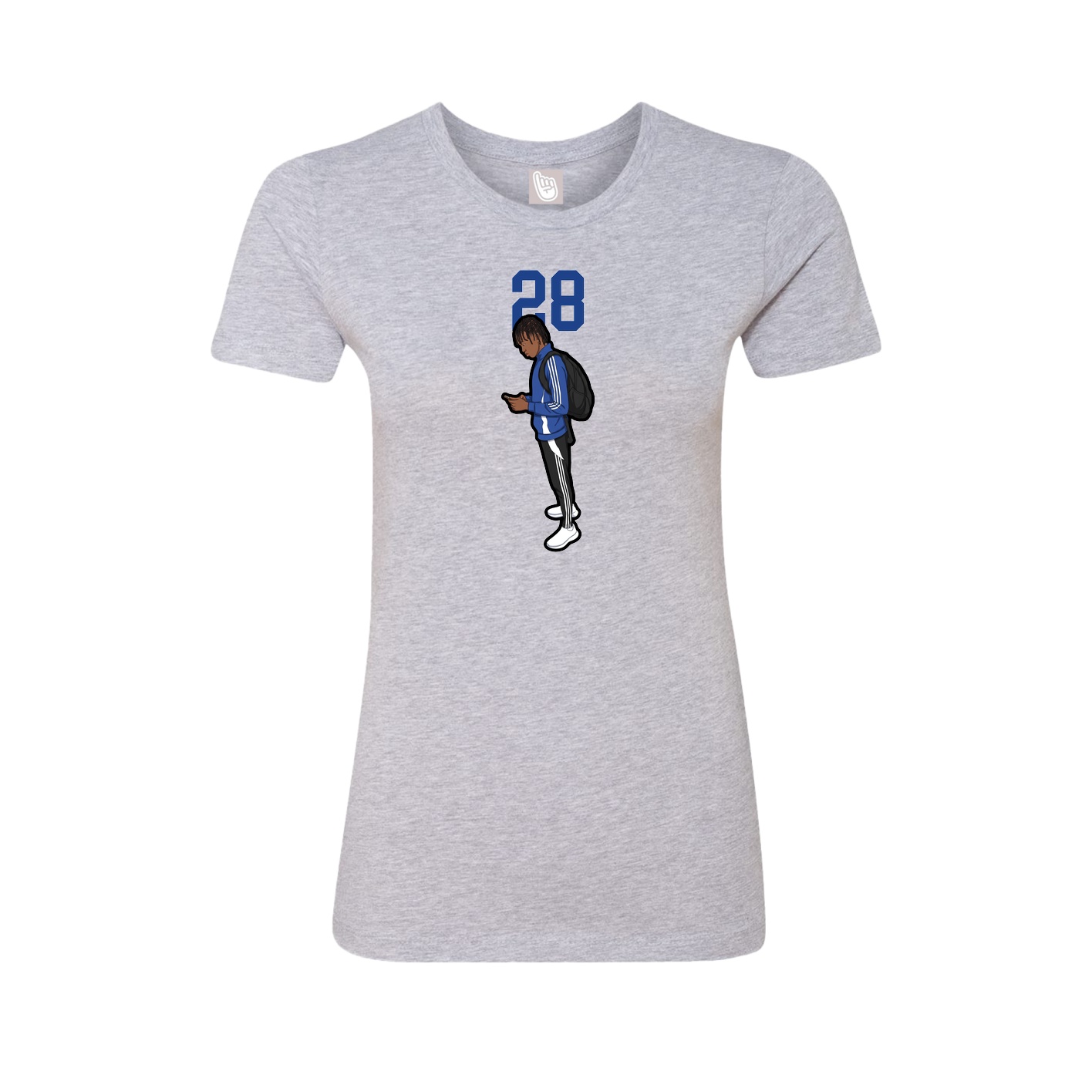 Fitted Women's Tee — Number Top in Grey