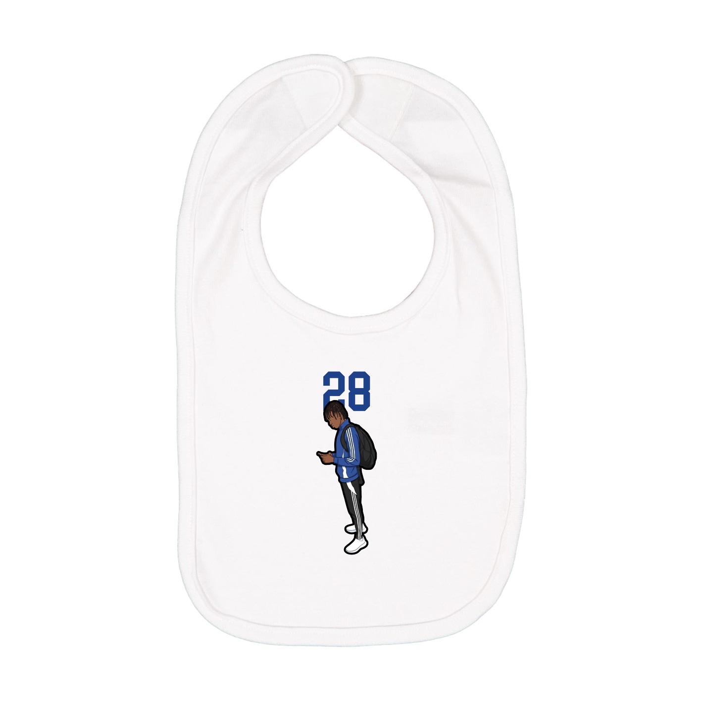 Infant Bib — Number Top in White