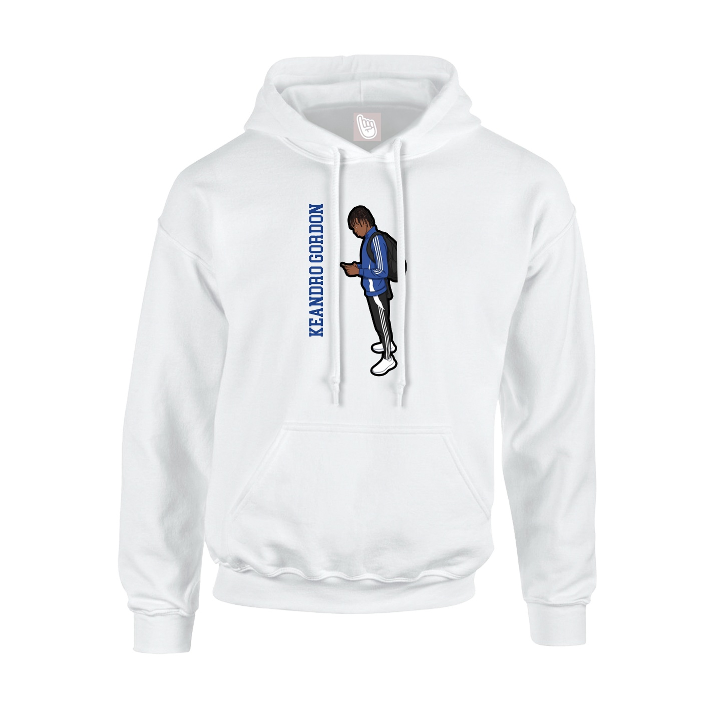 Youth Hoodie — Name Vertical in White