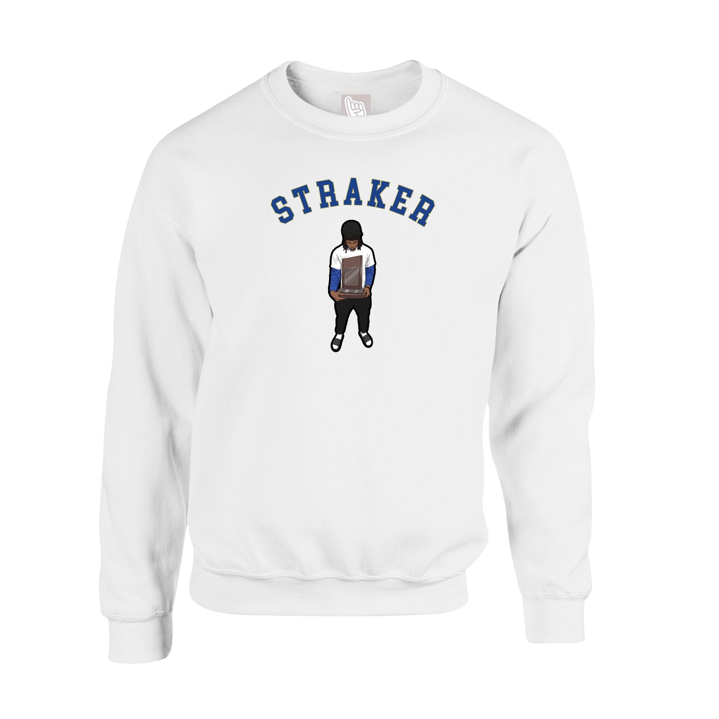 Fleece Crew — Shirsey Arch in White