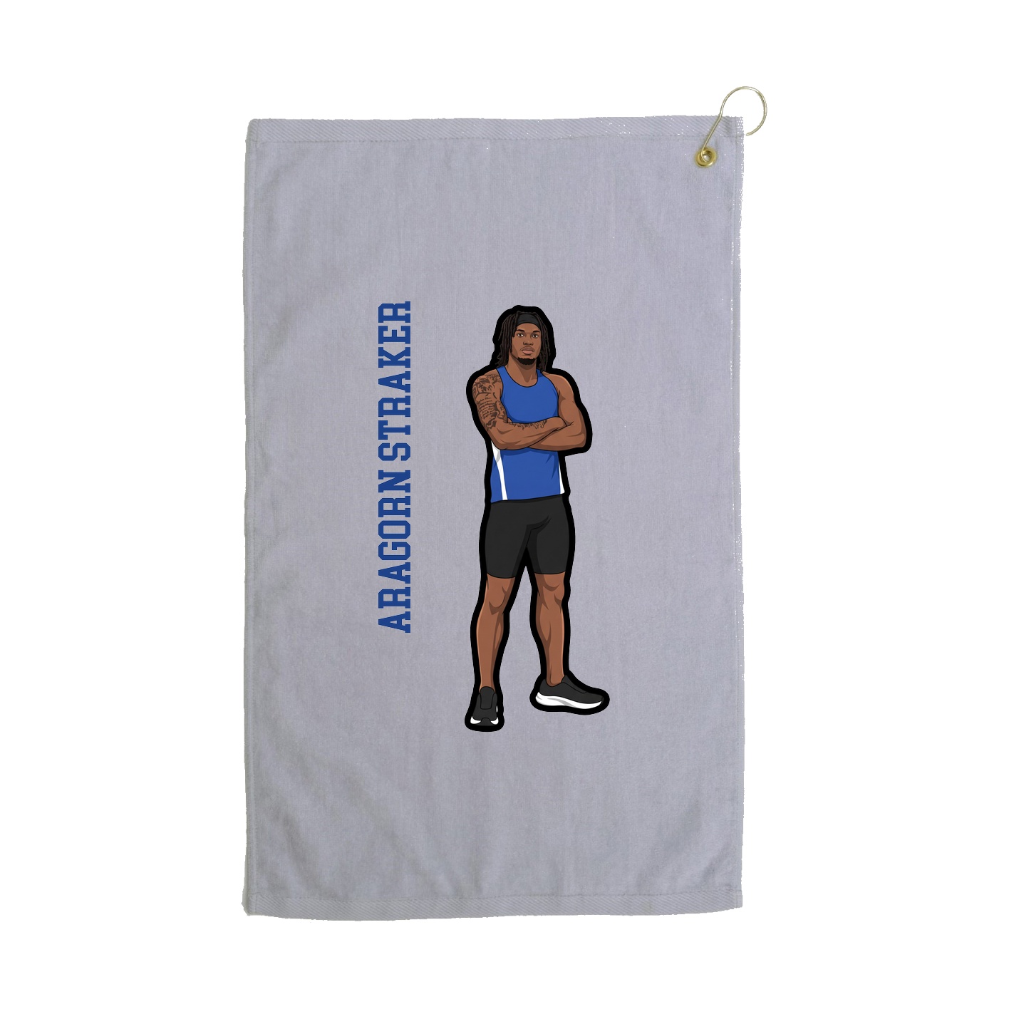 Golf Towel — Name Vertical in Grey