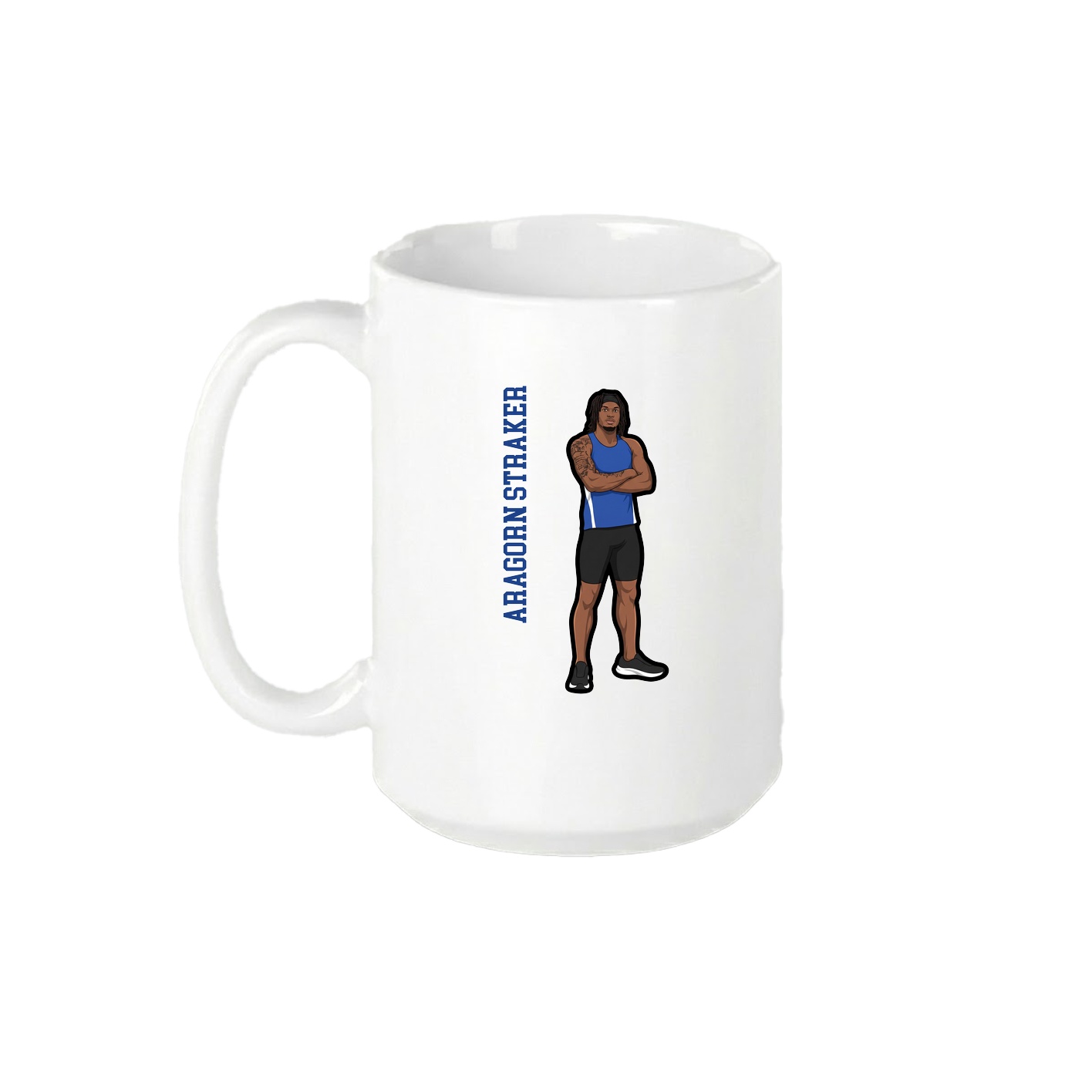 15oz Coffee Mug — Name Vertical in White