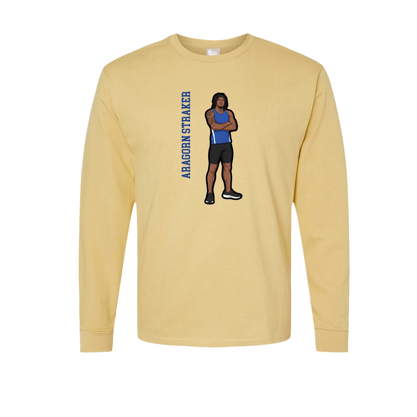 Long Sleeve Tee — Name Vertical in Vegas Gold