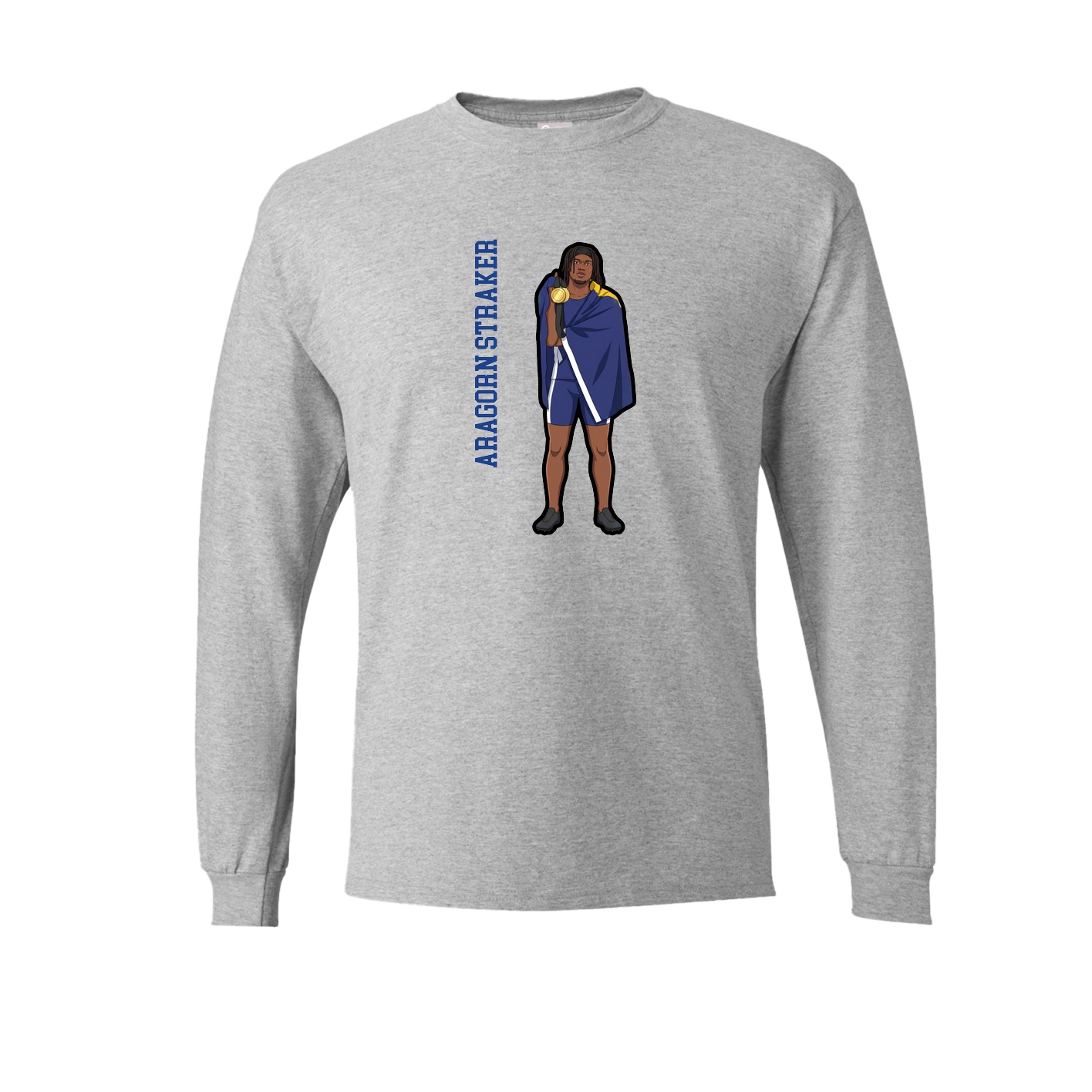 Long Sleeve Tee — Name Vertical in Grey