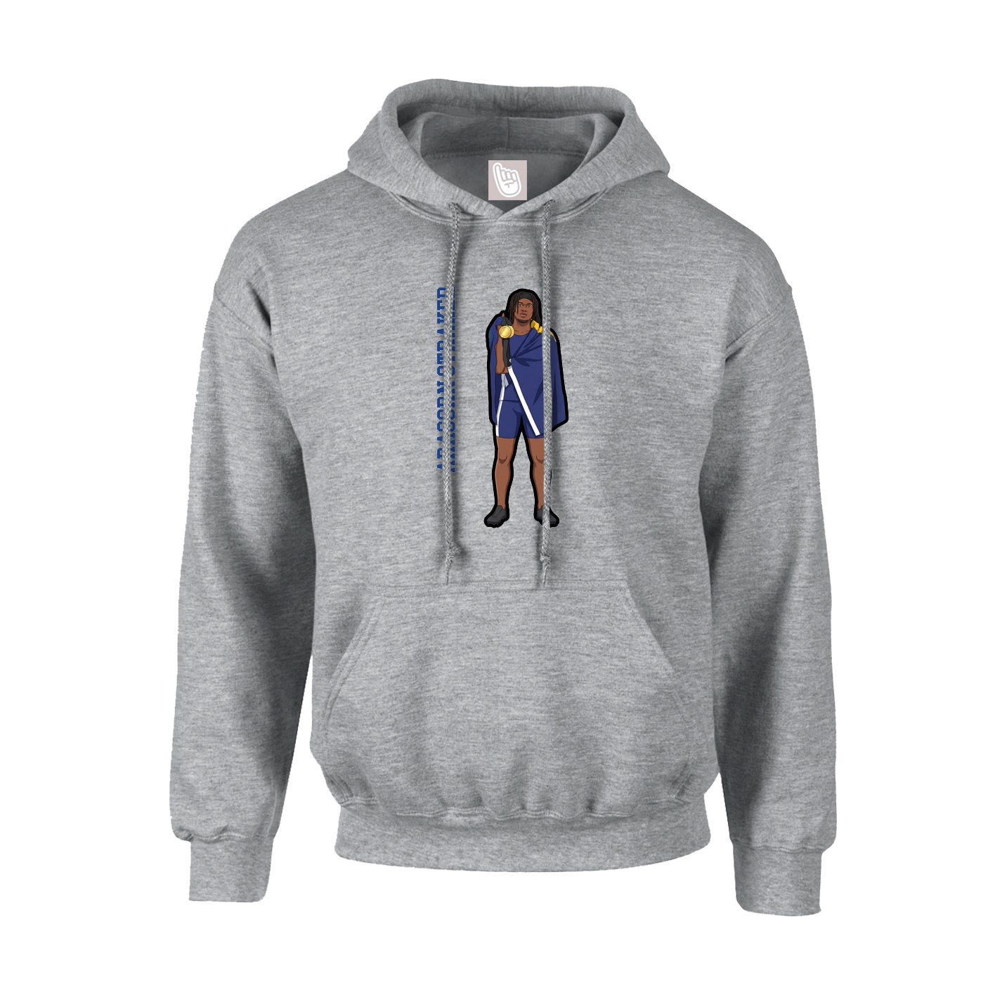 Hoodie — Name Vertical in Grey
