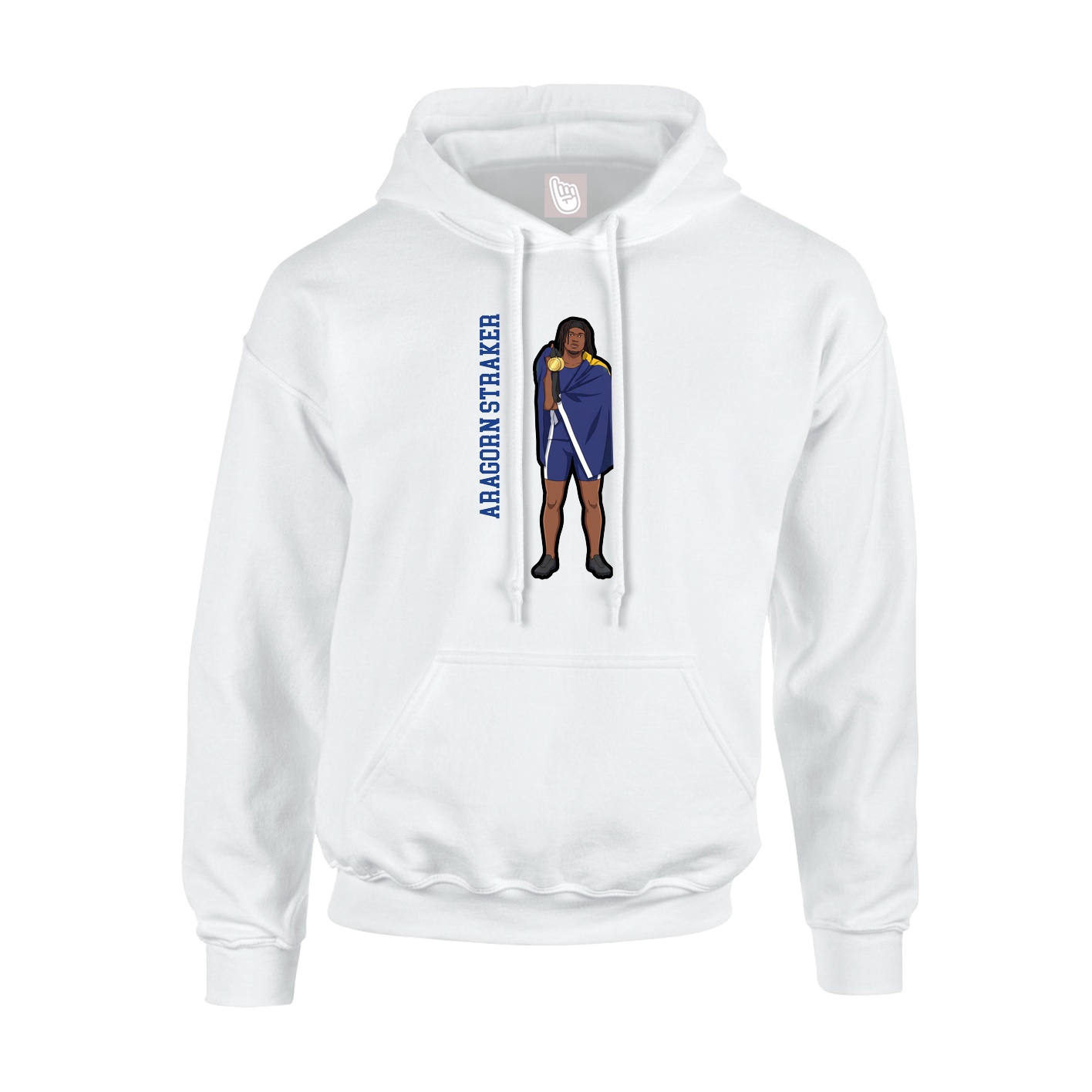 Youth Hoodie — Name Vertical in White