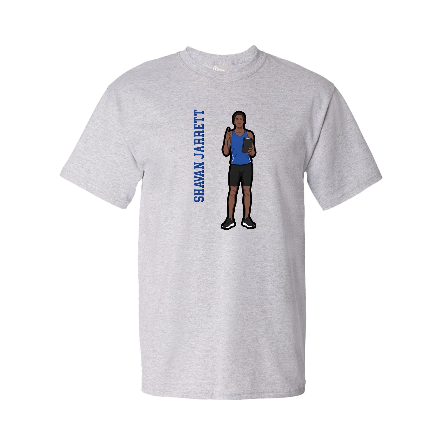 Youth Tee — Name Vertical in Grey