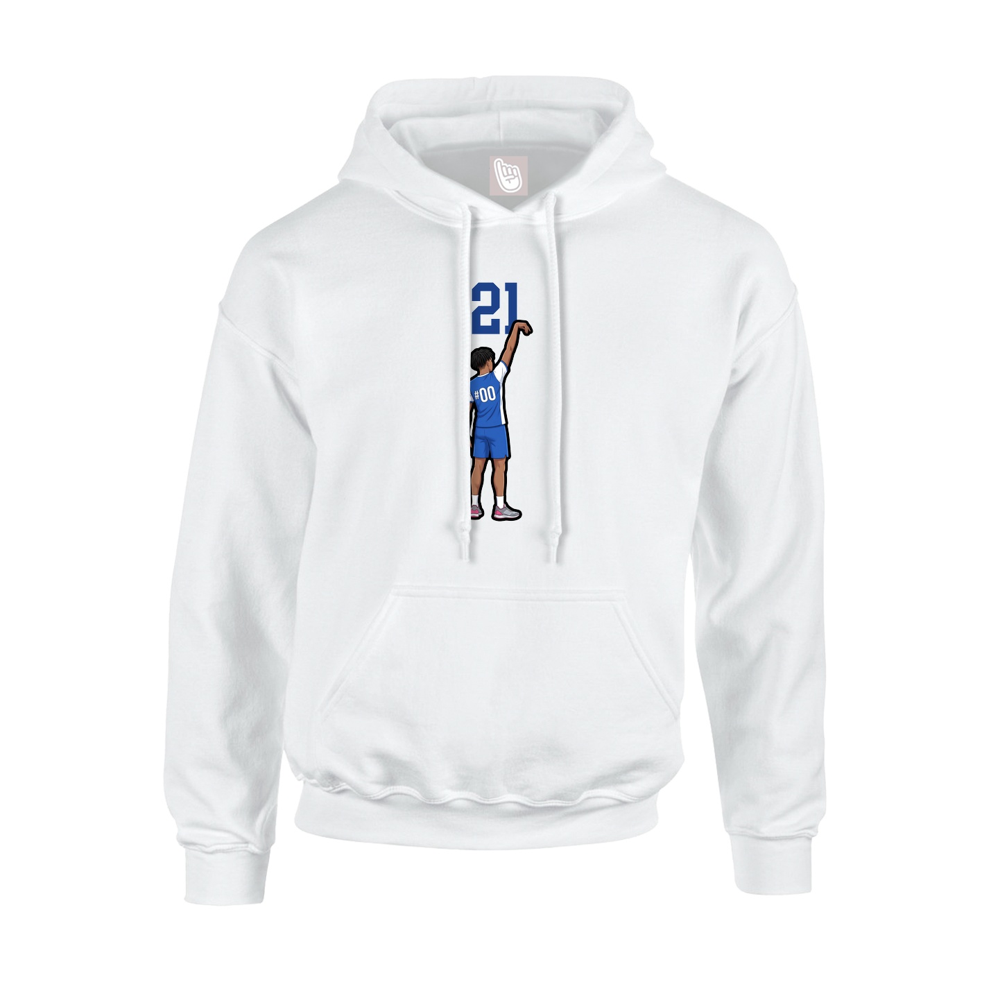Youth Hoodie — Number Top in White