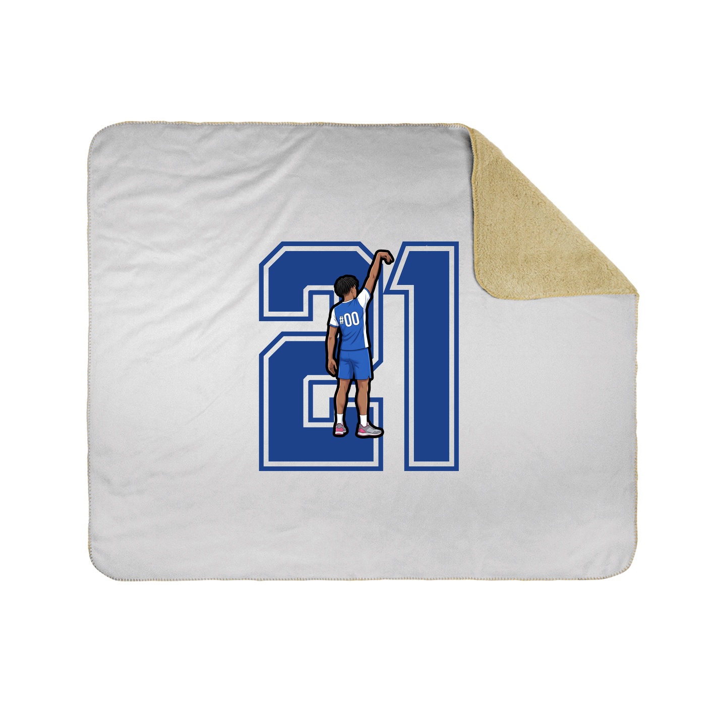 Throw Blanket — Number in White