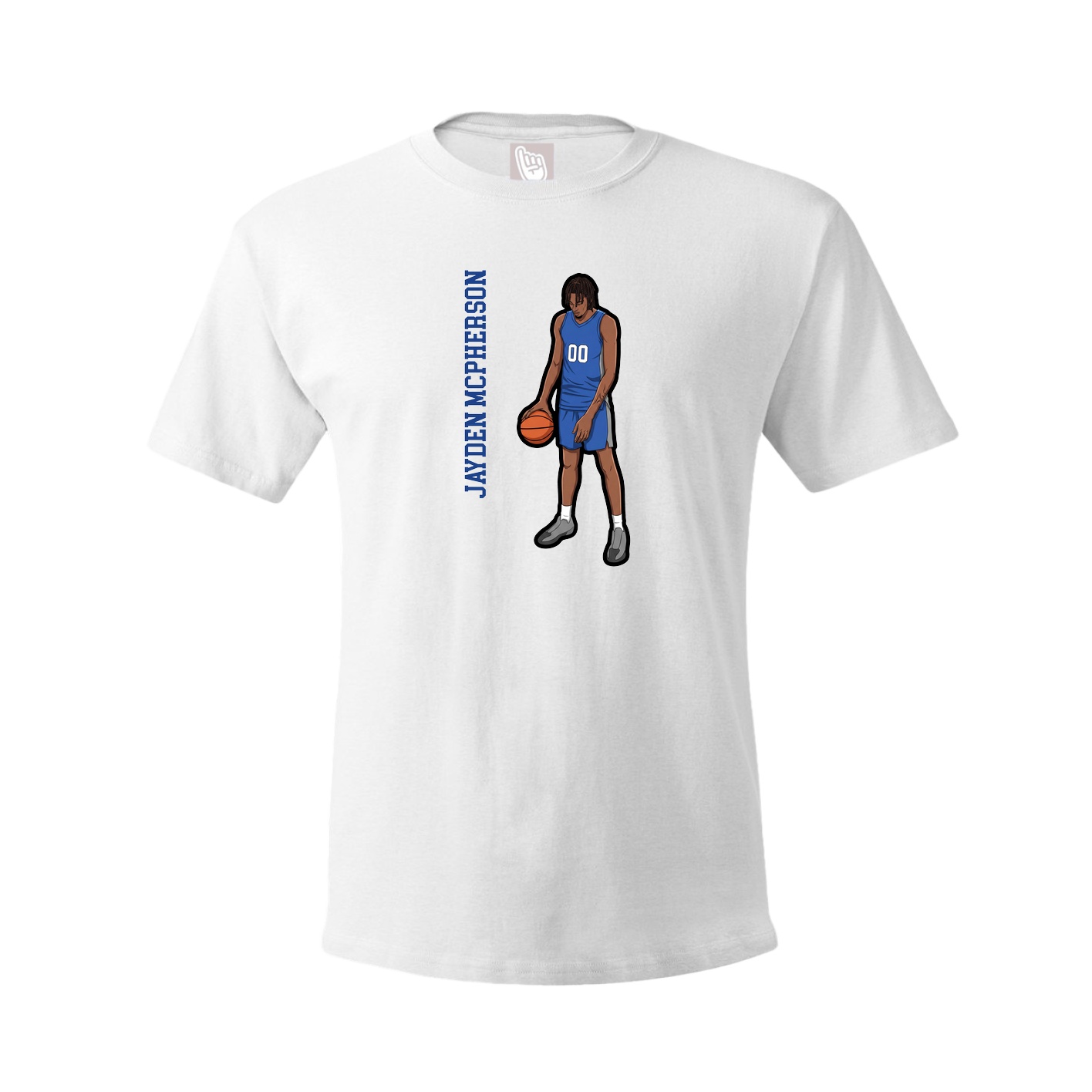 Youth Tee — Name Vertical in White
