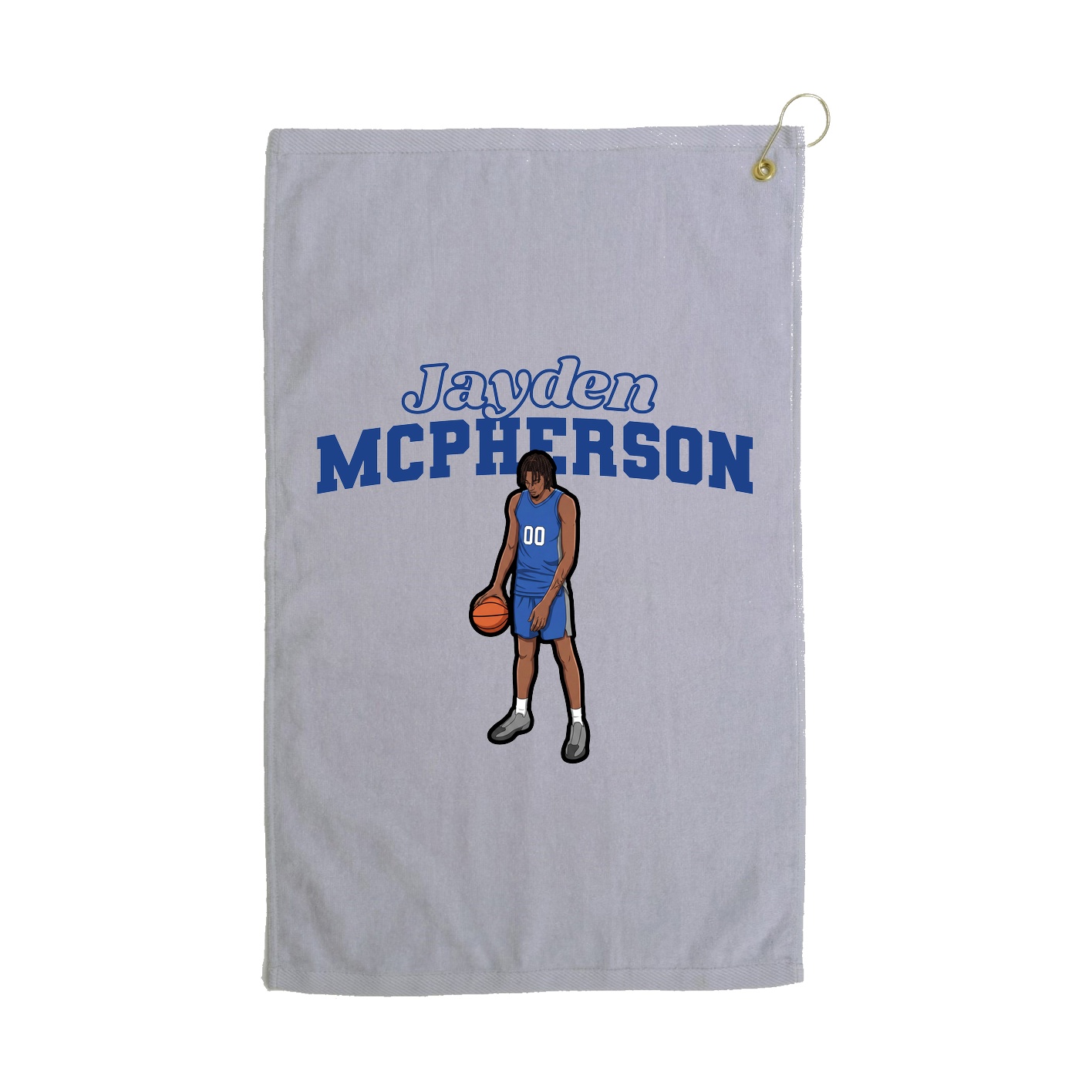 Golf Towel — Name Arch in Grey