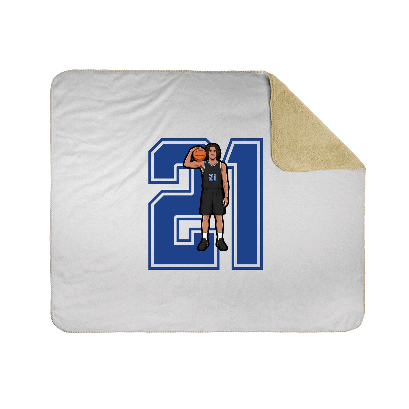 Throw Blanket — Number in White