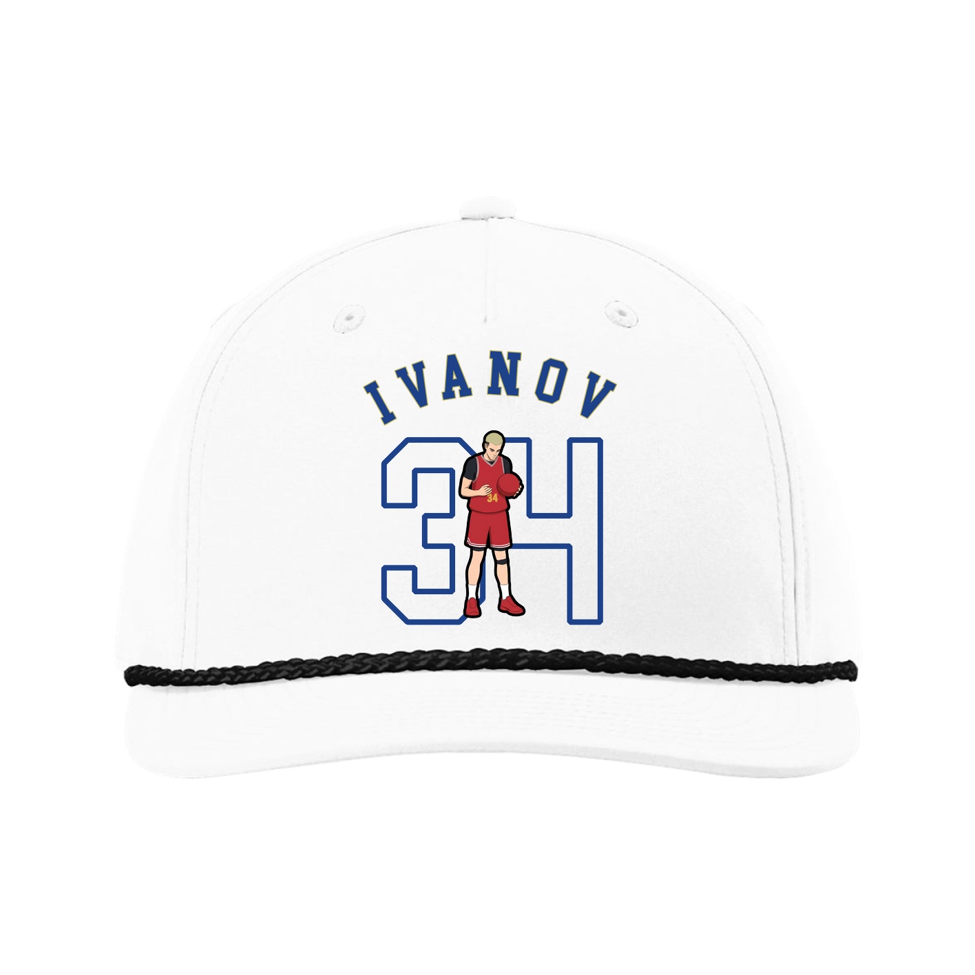 Five-Panel Classic Rope Cap — Shirsey Arch in White