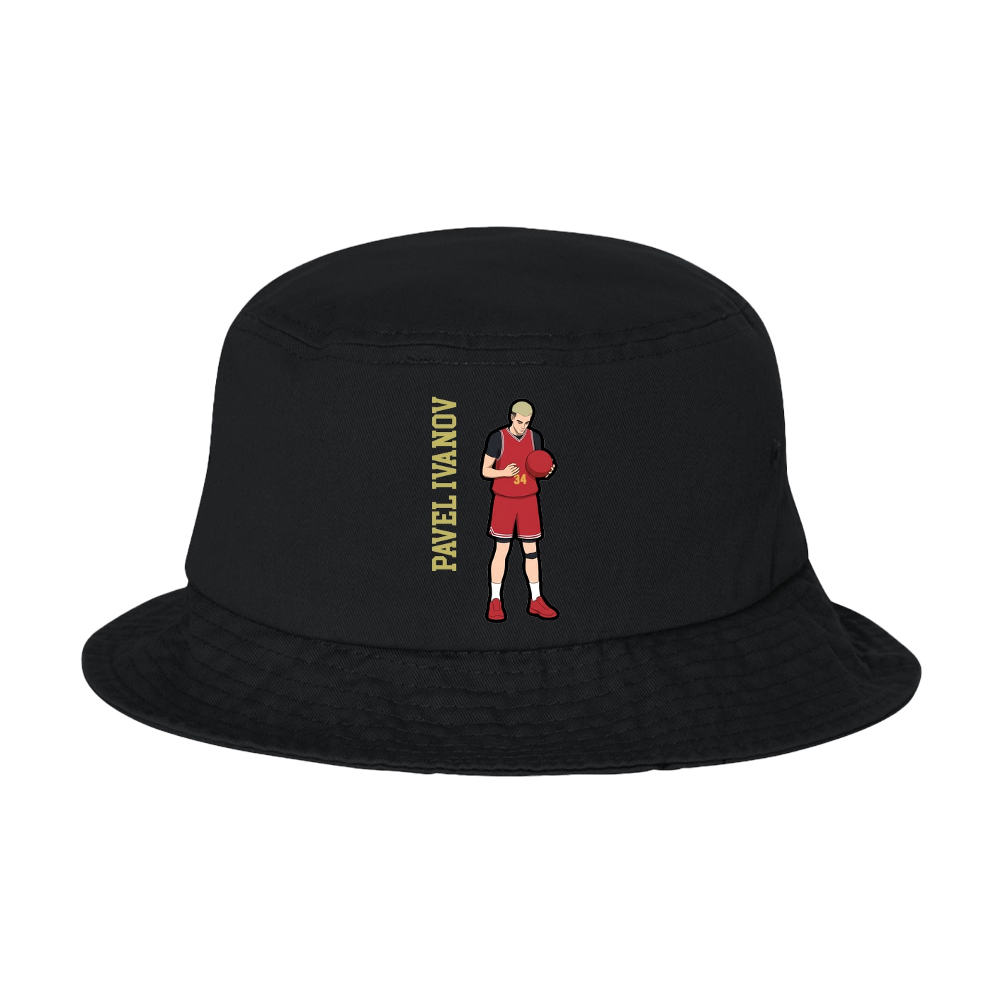 Bucket Cap — Name Vertical in Black