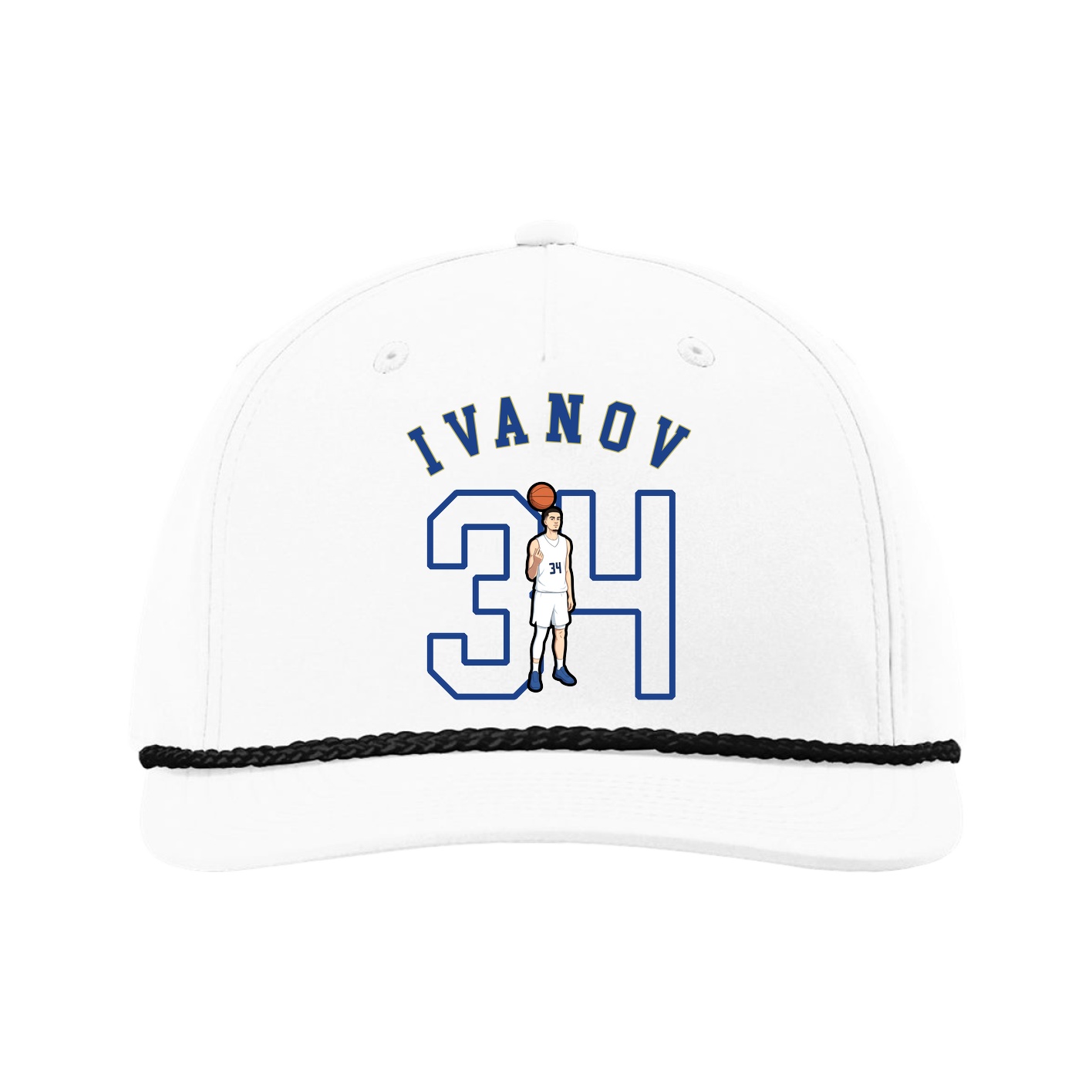 Five-Panel Classic Rope Cap — Shirsey Arch in White