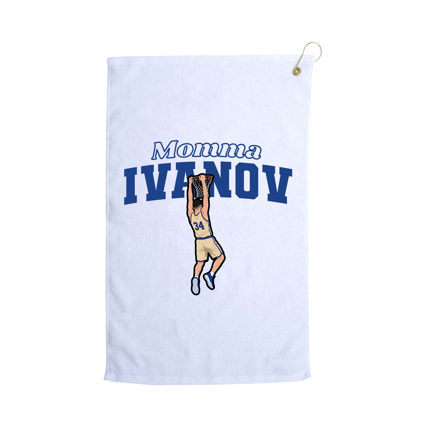 Golf Towel — Mothers Day Block in White