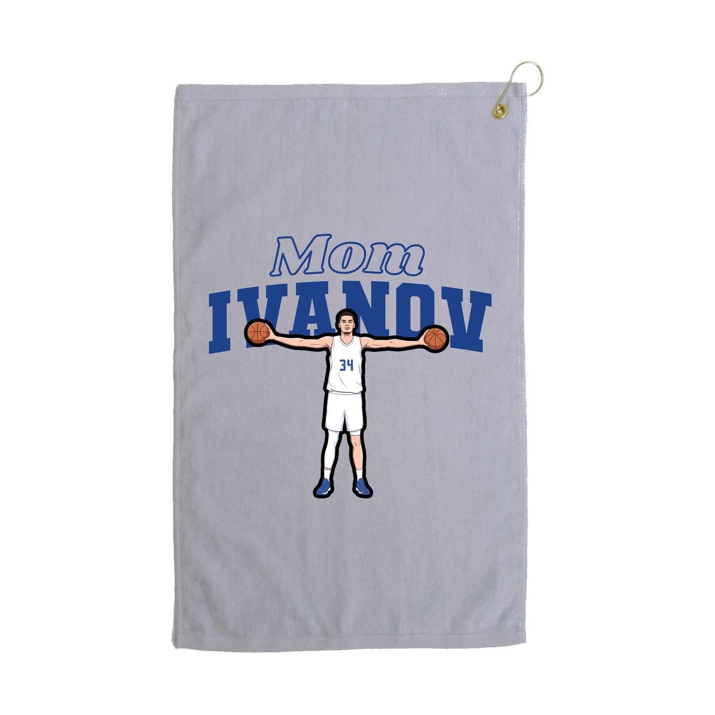 Golf Towel — Mothers Day Block in Grey