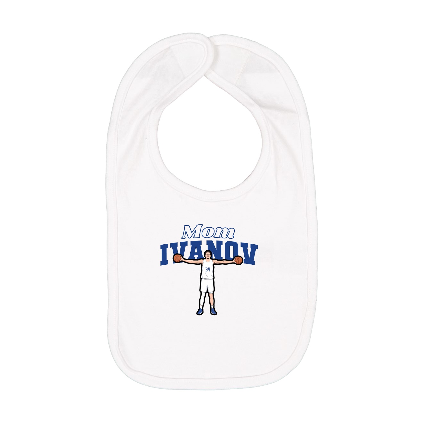 Infant Bib — Mothers Day Block in White