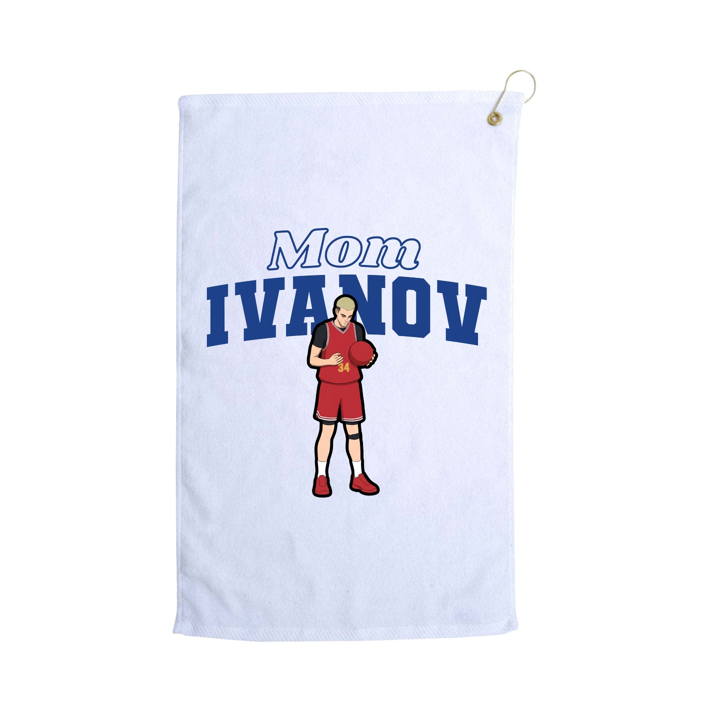Golf Towel — Mothers Day Block in White