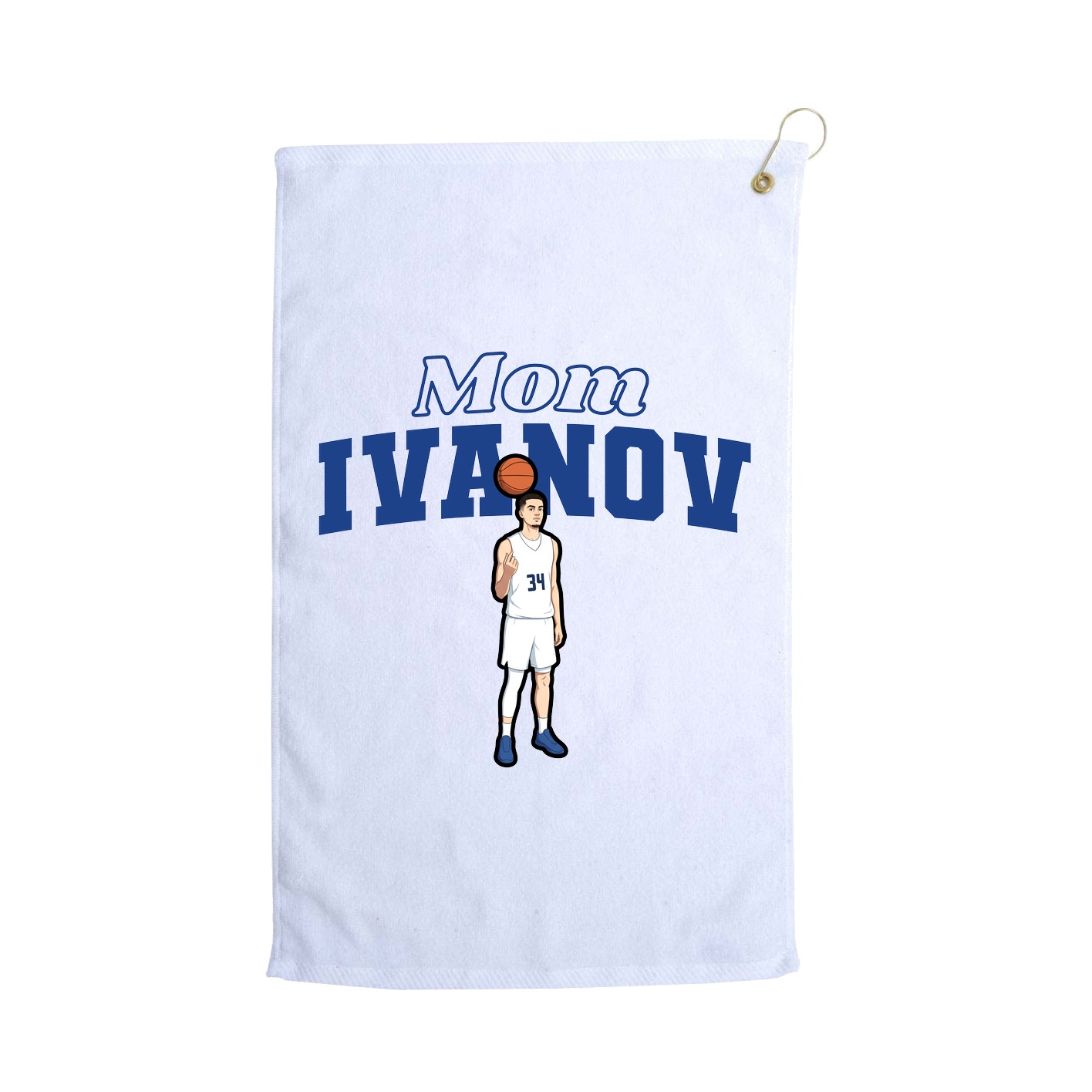 Golf Towel — Mothers Day Block in White