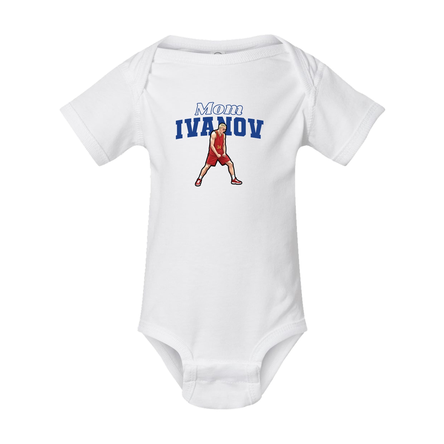 Baby Onesie — Mothers Day Block in White
