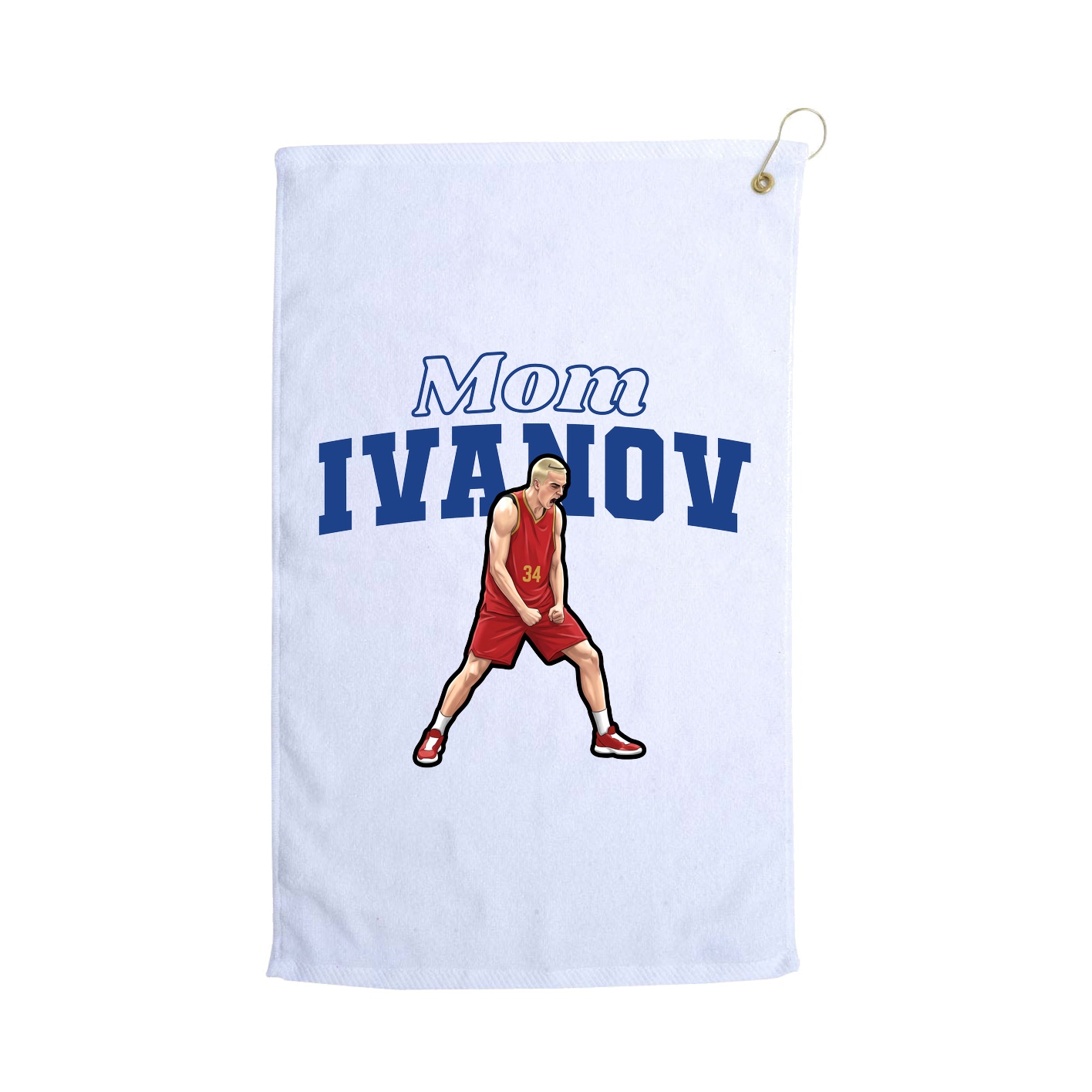 Golf Towel — Mothers Day Block in White