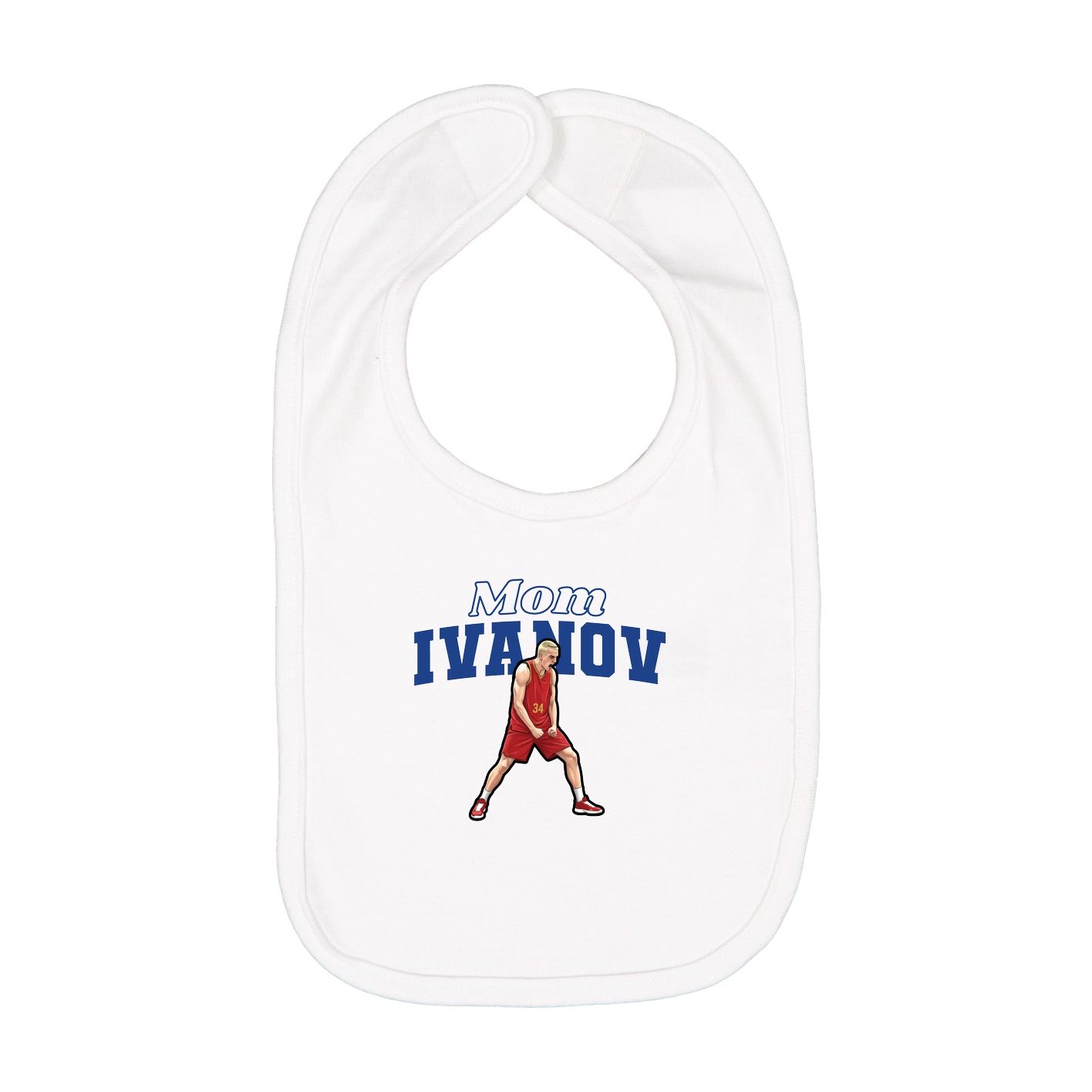 Infant Bib — Mothers Day Block in White