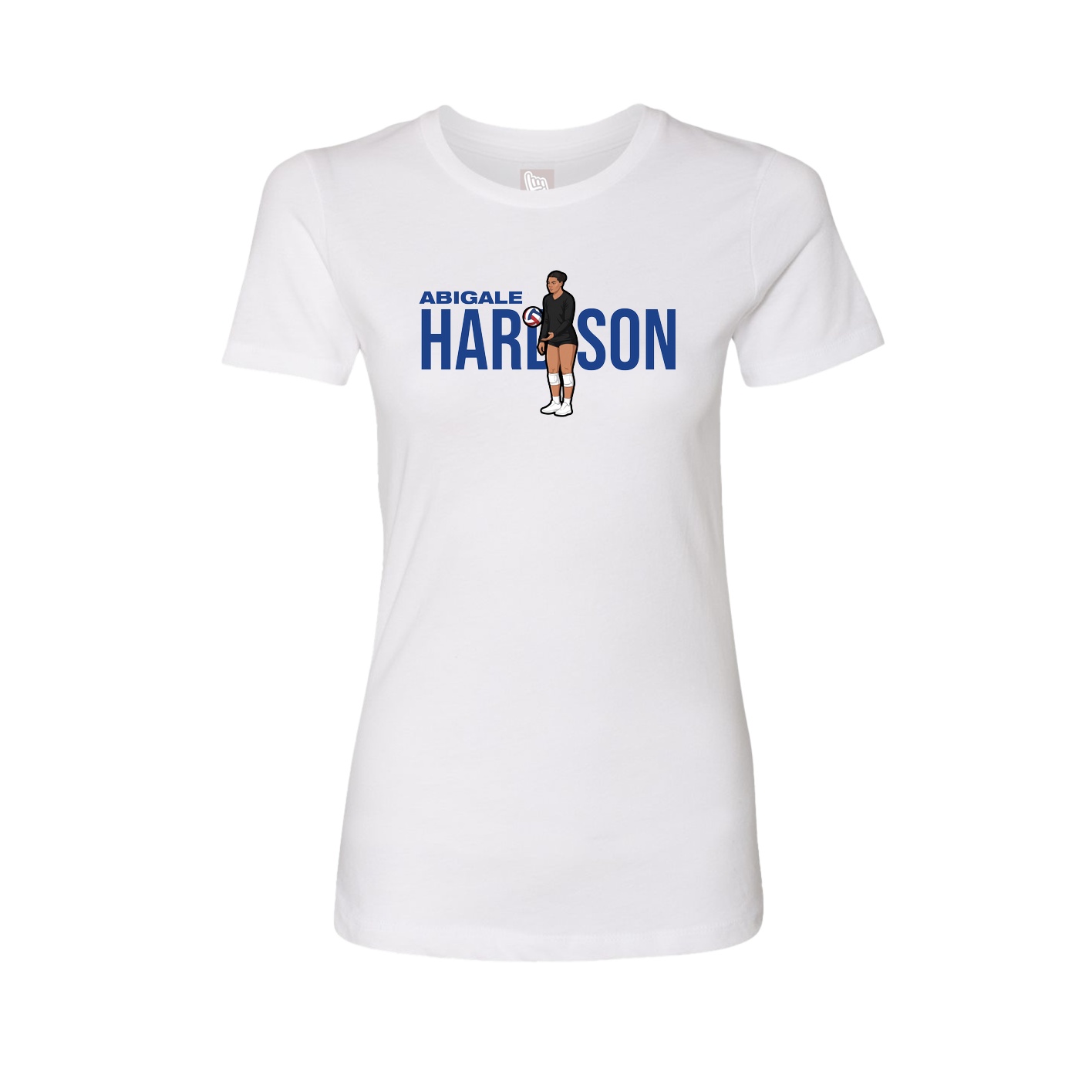 Fitted Women's Tee — Player Name in White