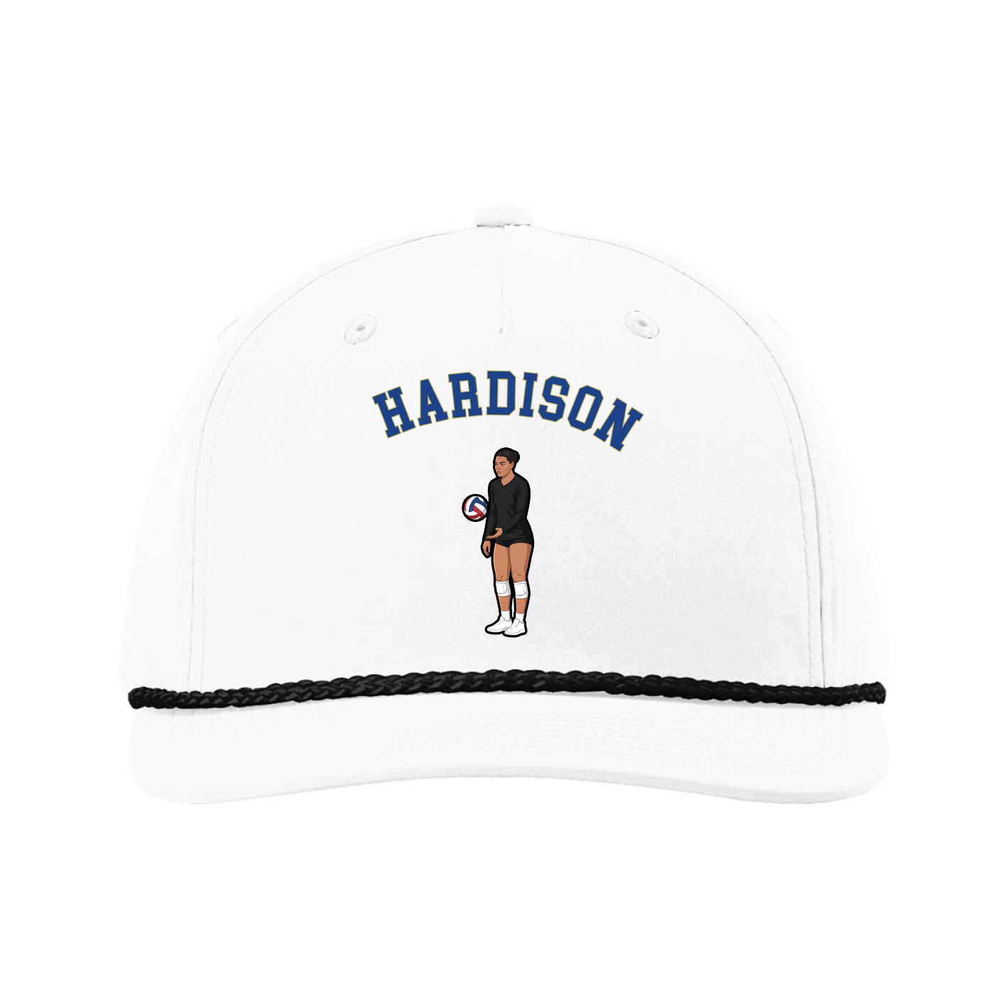 Five-Panel Classic Rope Cap — Shirsey Arch in White