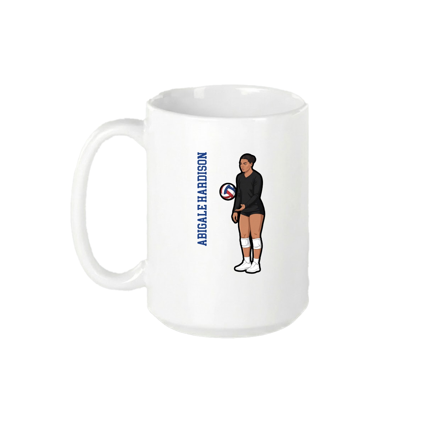 15oz Coffee Mug — Name Vertical in White