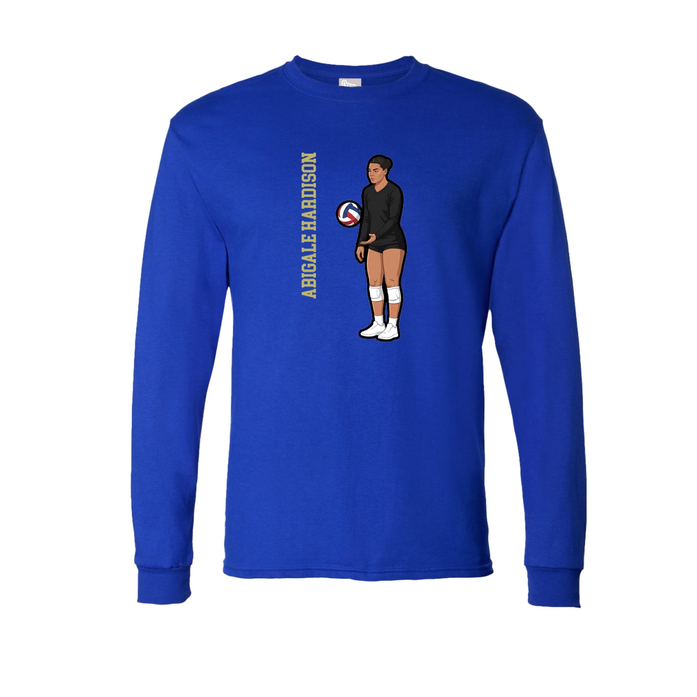 Long Sleeve Tee — Name Vertical in Royal