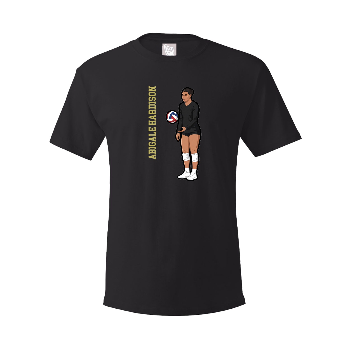 Youth Tee — Name Vertical in Black