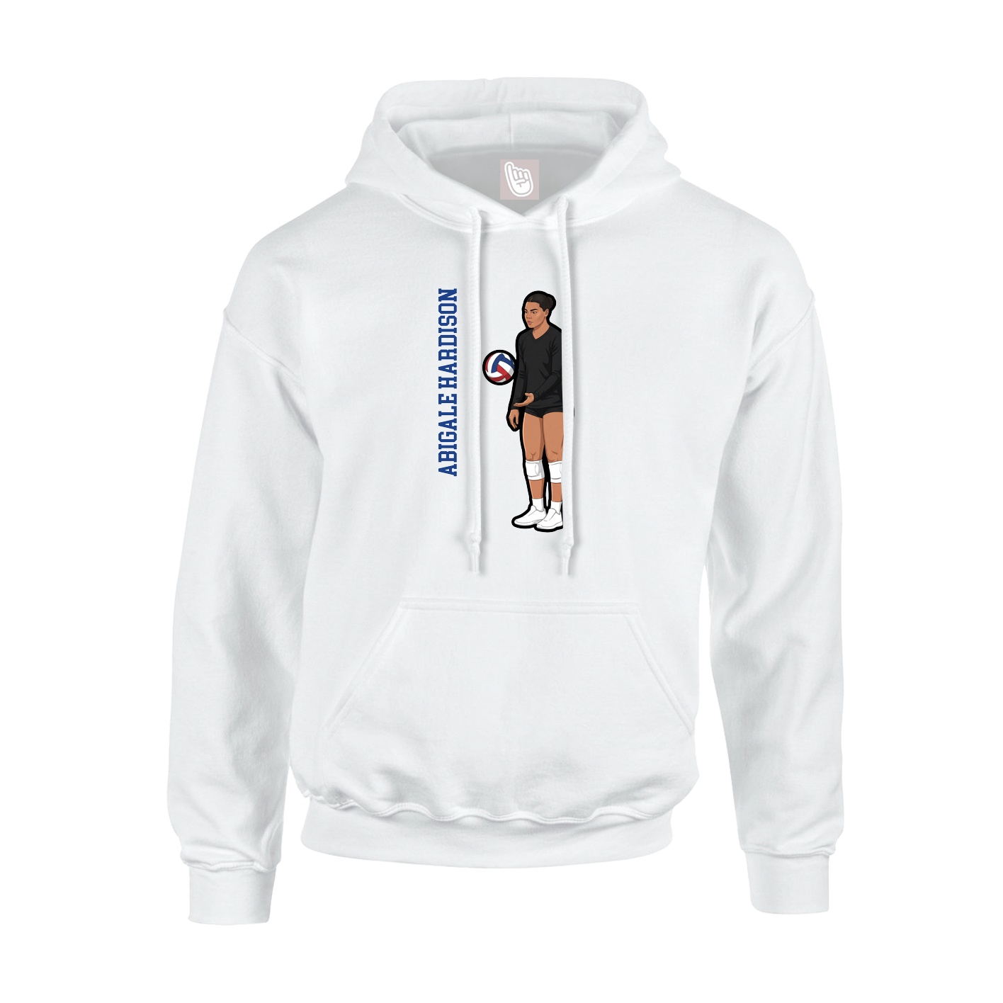 Youth Hoodie — Name Vertical in White