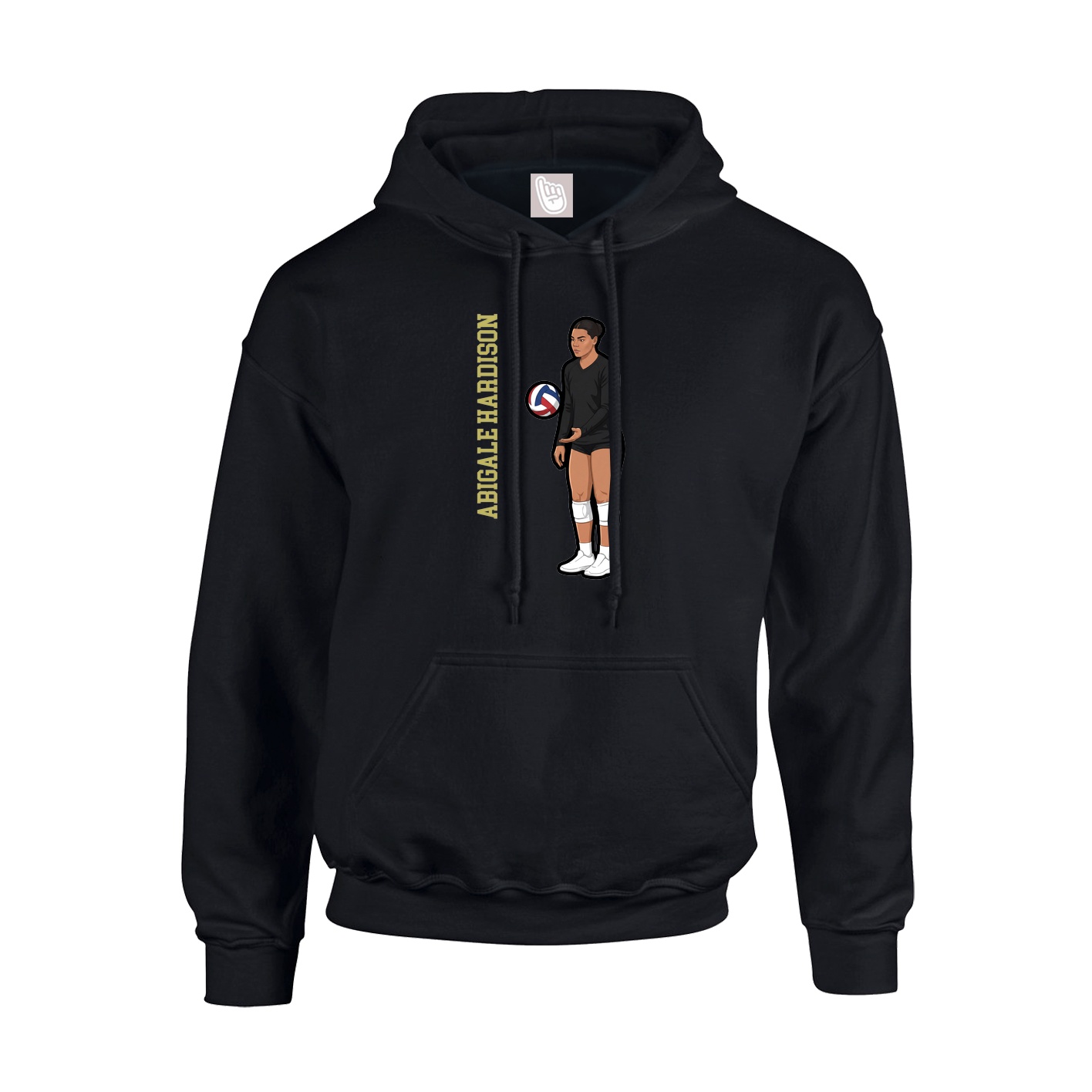 Youth Hoodie — Name Vertical in Black