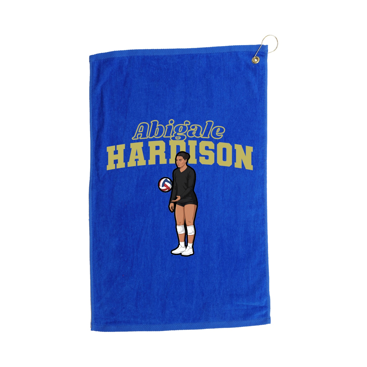 Golf Towel — Name Arch in Royal