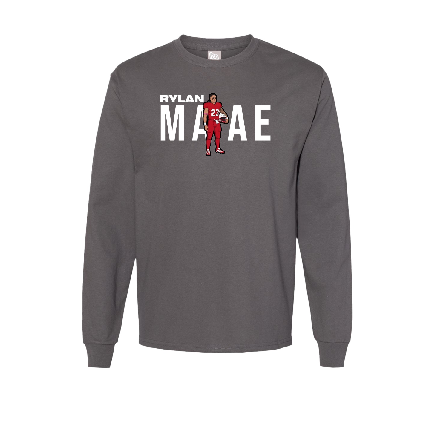 Long Sleeve Tee — Player Name in Grey