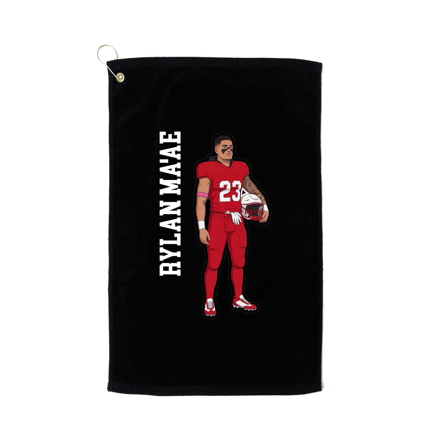 Golf Towel — Name Vertical in Black