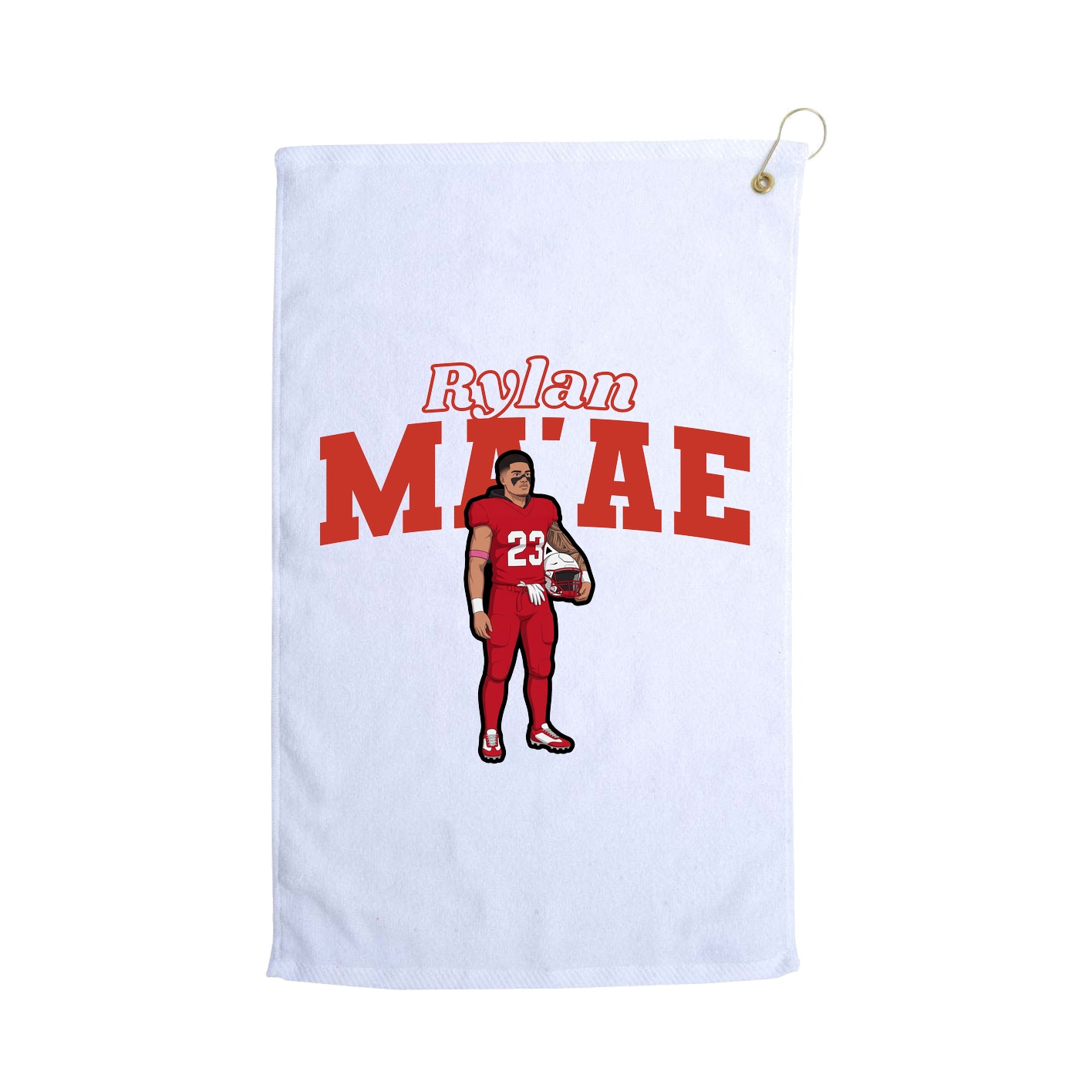 Golf Towel — Name Arch in White
