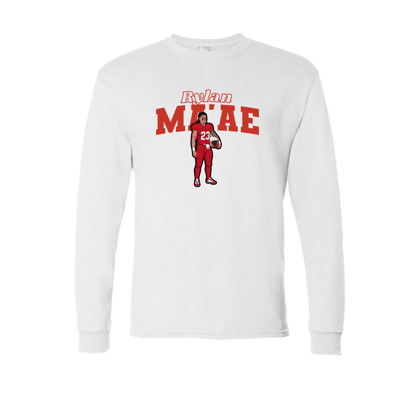 Long Sleeve Tee — Name Arch in White
